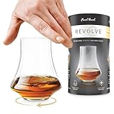 Final Touch Revolve Spinning & Rotating Spirits Tasting Glass - 100% Lead-Free Crystal, Revolving Motion for Aromas, Ideal for Whiskey Tastings, Bourbon, Rum, Up to 2 oz (60 ml) (LFG4141)