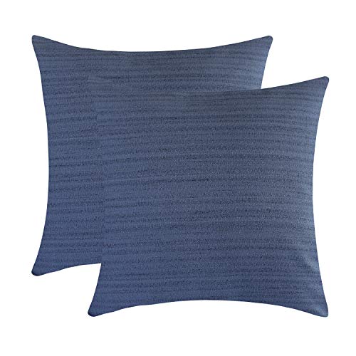 Image of The White Petals Dark Blue Throw Pillow Covers for Sofa, Couch & Bed (20x20 inch, Pack of 2)