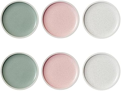 Hunis Dinner Plates 10.3 Inch, Stoneware Ceramic Plates Set of 6, Microwave, Oven & Dishwasher Safe, Assorted Colors, CP-001A
