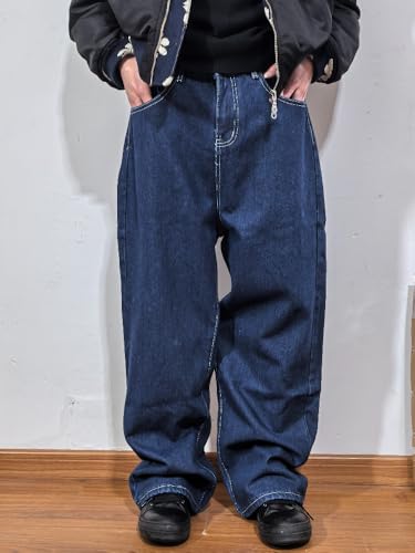 Unisex Y2K Hip Hop Street Jeans Dragon Print Gothic Baggy Jeans Vintage High Waist Denim Jeans Wide Leg Pants4