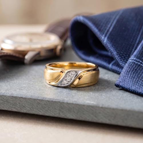 Image of Rylos His /Hers Couples Wedding Bands with Diamonds, Sterling Silver or Yellow Gold Plated, Comfortable Fit, Sizes 6-13, Elegant Couple Rings Symbolizing Commitment