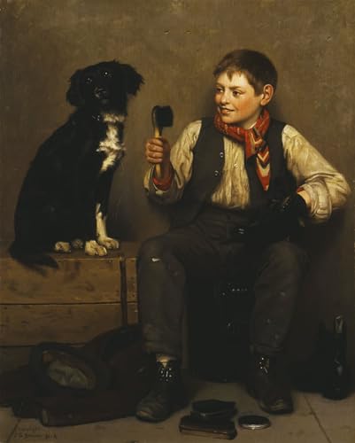 Pintura lienzo arte cuadro Può di John George Brown cuadro decorativo vertical de oficina 60x90