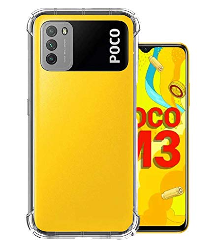 Image of Soft Flexible Silicone Back Cover Compatible with Poco M3 -Transparent Case