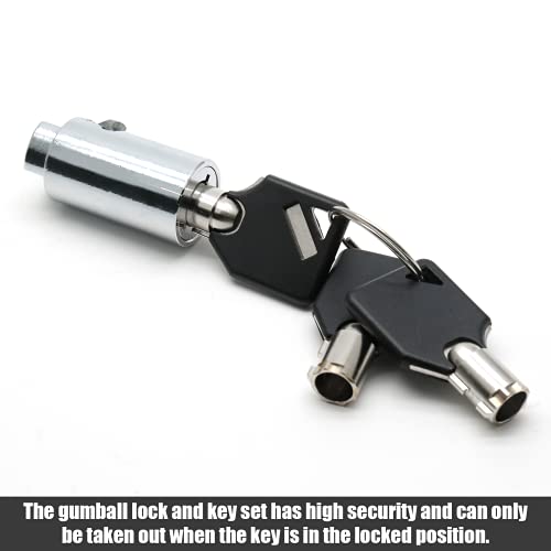 Image of Vending Machine Lock, Key Lock, Zinc, Chrome Finish, Keyed Alike, Hand Control, Round, Indoor Use, 1 in Package