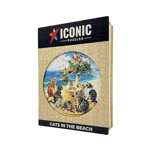 Iconic Puzzles, Kittens at the seaside, fantasy animals, 100% sustainable wooden puzzle, Gifts for Children and Adults size M - Image 4