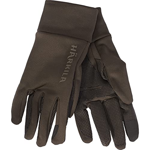 Härkila | Guantes Power Stretch | Tejido Polartec® Power Stretch® de Secado Rápido | Ropa y Equipamiento de Caza Profesional | Calidad Escandinava Duradera | Shadow Brown , M Cover