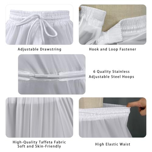 Women Crinoline A line Petticoat 6 Hoop Tulle Skirt Slip Under dress for Wedding Dress Ball Gown3