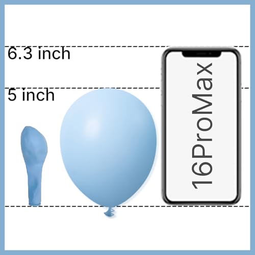 Image of PartyWoo Light Blue Balloons 100pcs 5 Inch Small Mini Baby Pastel Sky Aqua Blue Balloons for Graduation Baby Shower Gender Reveal Weddings Anniversary Birthday Bachelorette Party Decorations Blue-Y4