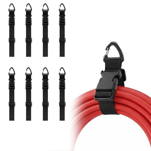 8-Pack Heavy Duty Extension Cord Organizer with Adjustable Arms - 17 Inch Wall Mounted Holder with Triangle Hooks for Garage Workshop Storage Cord Reel Hanger for Tools and Cables