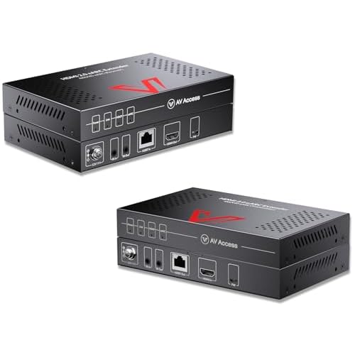 AV Access eARC HDMI Extender Balun HDBaseT 3.0 4K@60Hz Over CAT6a/7 Ethernet Cable with Enhanced ARC, PCM 7.1 & HBR Audio, HDCP2.3, HDMI2.0, CEC, PoC & IR, Atmos&DTS-X, HDR Dolby Vision up t