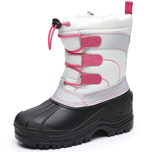 Apakowa Kids Boys Girls Winter Snow Boots Waterproof Outdoor Insulated Snow Boots (Little Kid/Big Kid)