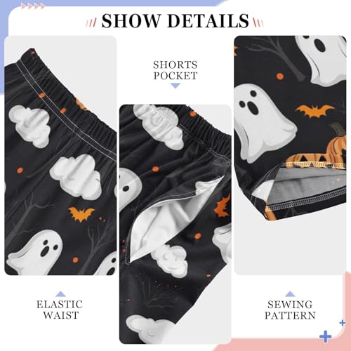 Cute Ghosts Pumpkins Boys Pants for Kids Jogger Pants with Pockets S4