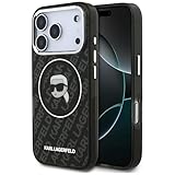 CG MOBILE Karl Lagerfeld IML Karl Köpfe Logo kompatibel mit MagSafe Hülle für iPhone 17 Pro Max (Schwarz)