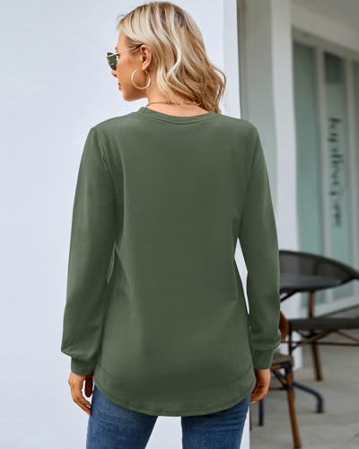 Image of MOLERANI Sweatshirts for Women Casual Long Sleeve Crewneck Shirt Tunic Tops | Pullovers, Soft Lightweight Warm Fabric, Loose Fit, Fall Winter Trendy Clothes, Daily Wear, Workout, Outdoor Outfits