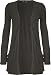 WearAll Women's Long Sleeve Pocket Cardigan - Charcoal Gray - 4-6