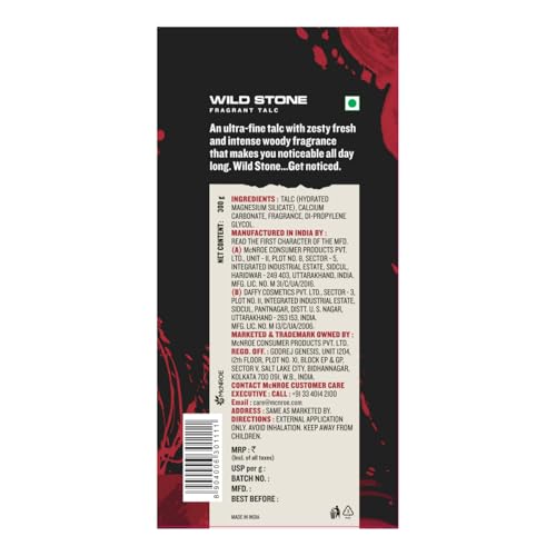 Image of Wild Stone Ultra Sensual Talcum Powder for Men, 400gm, Perfumed Deodorant Talc with Masculine Aromas, Keeps You Smelling Fresh All-day Long
