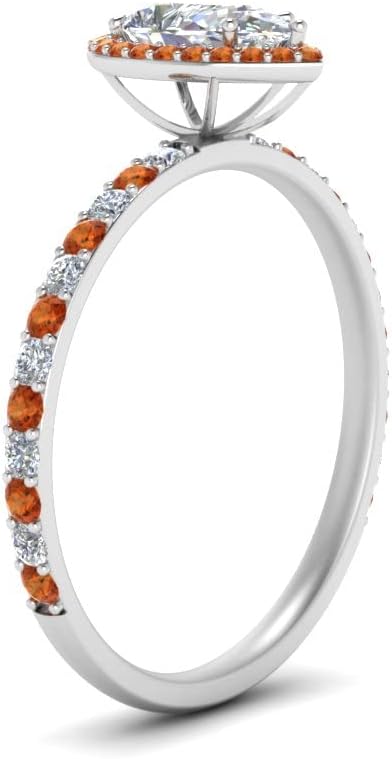 Choose Your Gemstone Pear Halo Diamond CZ Ring Sterling Silver Pear Shape Petite Engagement Rings Affordable for Your Wife, Partner Wedding US Size 4 to 12