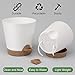 YNNICO Indoor Self Watering Planters with Drainage Holes and Saucers, 8, 7, 6.5, 6, 5.5, 5 Inches, White, 6 Pots