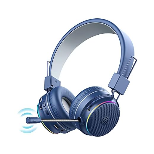 iClever Kids Bluetooth Headphones LED Light Up - 360° Extendable Microphone - 85/94 dB Safe Volume, 35Hrs Playtime, Shareport, Foldable Wireless Headphones for Kids/PS4/Xbox One/Switch/PC/Tablet