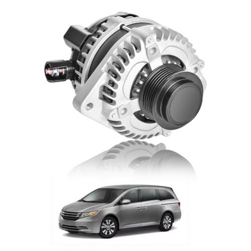 12V 130A Alternator FIT 2014-2017 Honda Odyssey 3.5L V6 6-Groove Clutch Pulley Internal Regulator Replaces OE# 31100-RV0-A11 104211-8520 11775