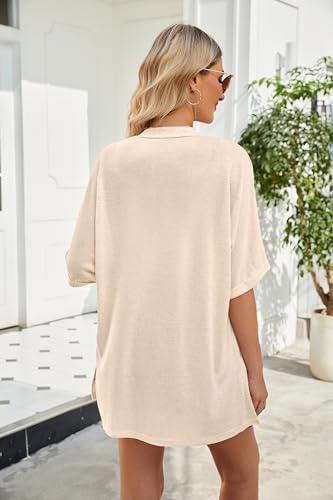 Image of Yekaty Lightweight Cardigans for Women Casual Summer Short Sleeve Cardigan Open Front Beach Coverups 2026