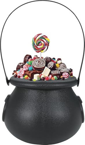 FIESTAS GUIRCA | Chaudron de Sorcière pour Trick or Treat (11 cm) - Accessoire d'Halloween pour Fêtes et Célébrations - Idéal pour Enfants et Adultes - Panier de Sorcière pour Bonbons et Friandises