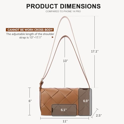 Image of BOSTANTEN Woven Purses for Women Vegan Leather Hobo Bag Shoulder Handbags