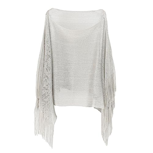 TIANQUXNGI Traje de baño de malla transparente para mujer, de manga larga, bikinis, borlas, playas