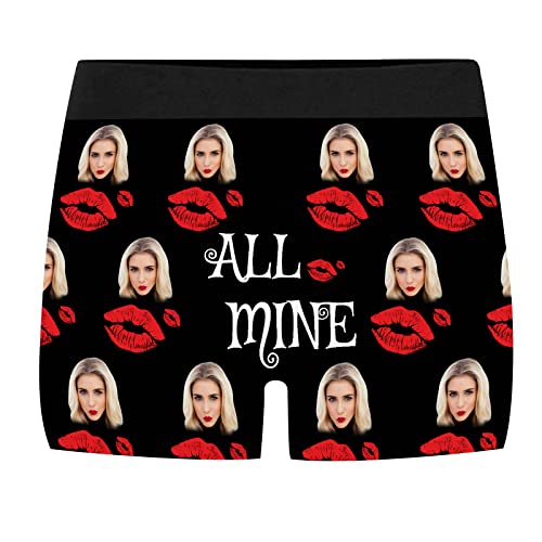 Personalized Men's Boxer Briefs With Face,Custom Wife Girlfriend Face Gift Anniversary Valentine's Day Gifts For Him