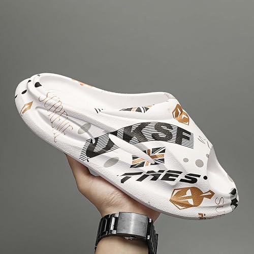 Men's non slip thick bottom transfer printing one line mop for summer quick drying shower slippers4