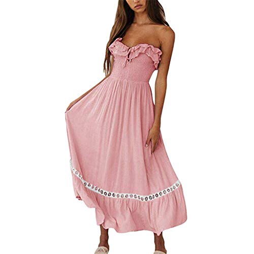 Kleider Damen Dasongff Sommerkleider Frauen Bikini Bademode Cover Up Cardigan Beach Badeanzug Kleid Strandkleid Chiffonkleid Weiß (Rosa-H, M)