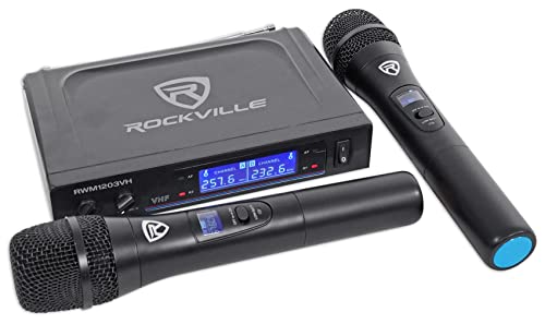 Rockville Rwm1203Vh Vhf Wireless Dual Handheld Microphone System/Digital Display #TOP3