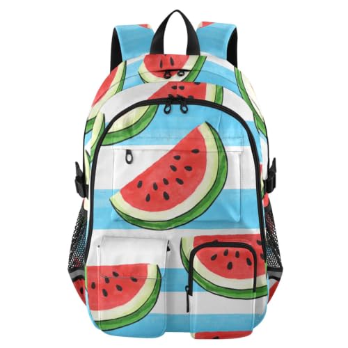 Mochila de viaje grande color rojo sandía para portátiles de 17.5 pulgadas