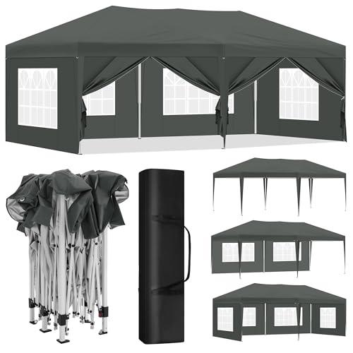 Laneetal Tonnelle de Jardin Pliante 3x6m, Tente de Réception Pop-up, Pavillon en Métal, avec 6...