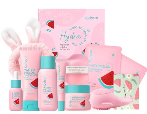 QUIYUM Set Skincare y Cuidado Facial Niacinamida y Sandía, Regalo 10 Piezas