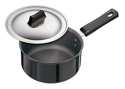 Futura Hard Anodised 2.25 Litre with Steel Lid Sauce Pan, 2.38 Quart, gray