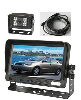 YanTech USA 7" Color LCD Reversing Monitor and CCD Rear View Camera with 4-Pin Weather/Water Proof connectors, Up to 2 Cameras Auto Switching and CCD 120° Night Vision