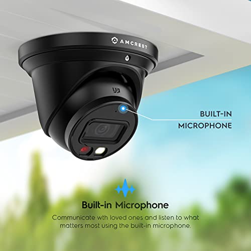 Image of Amcrest 4K Night Color AI Turret IP PoE Camera 49ft Full Color Nightvision, Security IP Camera, Built-in Microphone, Human Detection, Perimeter Protection, 129 FOV, 4K@15fps IP8M-2779EB-AI (Black)