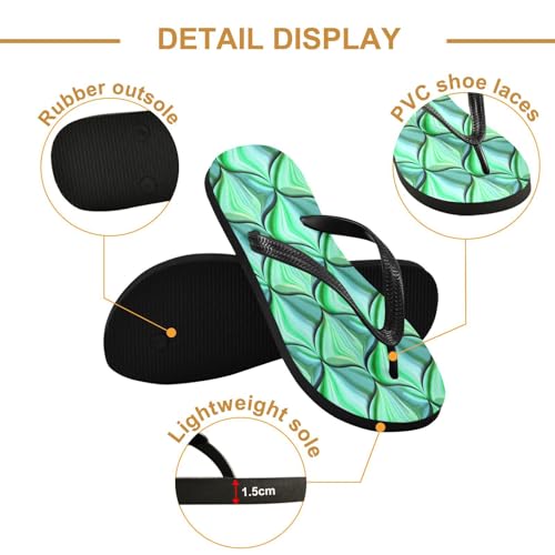 STAYTOP Beautiful Green Mermaid Scales Flip Flops Sandals of Men's & Women's,Sandals Beach Slippers Shower Slides2