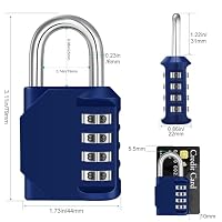 ZHEGE Schloss Zahlencode, 4 Stellig Vorhängeschloss Zahlenschloss (2, Blau) – Ansicht 4