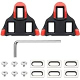 SEPSCO Calas de Bicicleta Carretera, Compatible con Shimano SPD SL SM-H10 SM-H11 SM-H12 Pedales Zapatillas Ciclismo Antideslizantes Tacos Spinning Superlight Universal para MTB Interior Bike (Rojo)