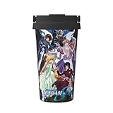 機動戦士ガンダム 車載用 マグカップ コーヒーカップ 500ml保温保冷カップ ストローと蓋付き 大容量 持ち運びに便利 そのまま飲める 可愛くておしゃれ アウトドア 釣り キャンプなどにも最適