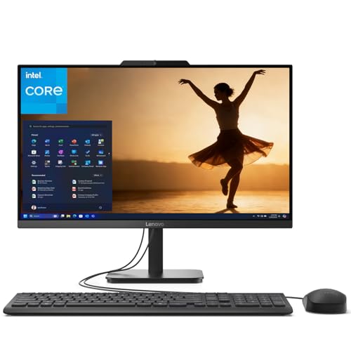 Lenovo 24 All-in-One Desktop Computer, 16GB DDR4 RAM, 1TB PCIe SSD, Lifetime Office 365 for Web, Intel Processor, 23.8' FHD IPS Anti-Glare AIO, USB Keyboard & Mouse, Wi-Fi 6, Win 11, Charcoal