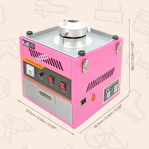 Candy Floss Machine Commercial KuKoo Making Machine with 500 Candy Floss Sticks Cotton Candy Maker Fun Party Cooking Snacks Bundle - Image 5