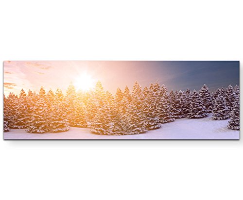 Paul Sinus Art Paesaggio Invernale delle Alpi sul Lago, 120 x 40 cm