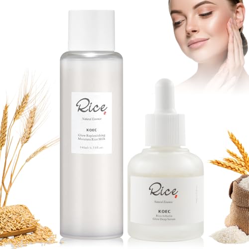 Rice Toner und Rice Serum-Koreanische Reis Extrakte, Toner Koreanisch,Toner Gesicht für Moisture Glow Replenishing Reparieren Sie die Hautbarriere,Anti Aging, Straffende Haut-Korean Skincare Set