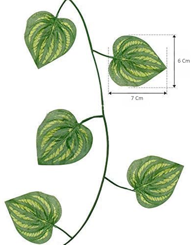 Image of Homesake Battery Operated Home Decor Money Plant Leaf Garland Wreath Vine, Ramadan Decorations for Home, ramzan Festive Decor, Diwali Lights for Decoration Home 50 LED - Set of 2(Plastic, Green)