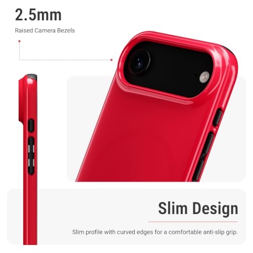 Image of DailyObjects Enamel Bumper MagSafe Case for iPhone Air Compatible with Mag-Safe Wireless Charging | Red Hybrid Magnetic Back Cover