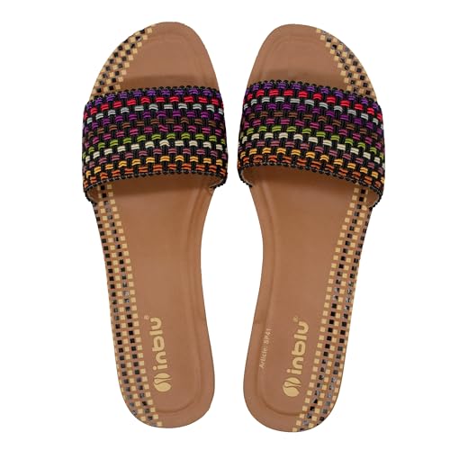 Image of inblu Stylish Fashion Slipper for Women | Comfortable | Lightweight | Anti Skid | Casual Office Footwear (SP41 BLACK)