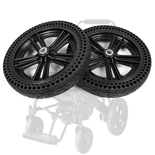 12 Inch Electric Wheelchair Replacement Rear Wheels, 12×2.50 Solid Honeycomb Rubber Wheels, Non-Inflatable Wheelchair Accessories